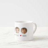 Gepersonaliseerde Kinder foto met namen en harten Espresso Kop (Voorkant rechts)