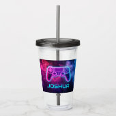 Gepersonaliseerde Kinder gamecontroller Acryl Drinkbeker (Voorkant)