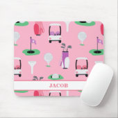 Gepersonaliseerde Kinder Golfer Golfcart Golfsport Muismat (Met muis)