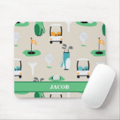 Gepersonaliseerde Kinder Golfer Golfcart Golfsport Muismat (Met muis)
