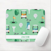 Gepersonaliseerde Kinder Golfer Golfcart Golfsport Muismat (Met muis)