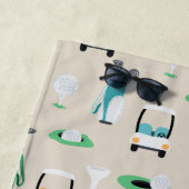 Gepersonaliseerde Kinder Golfer Golfcart Golfsport Strandlaken (In situ)