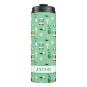 Gepersonaliseerde Kinder Golfer Golfcart Golfsport Thermosbeker (Voorkant)