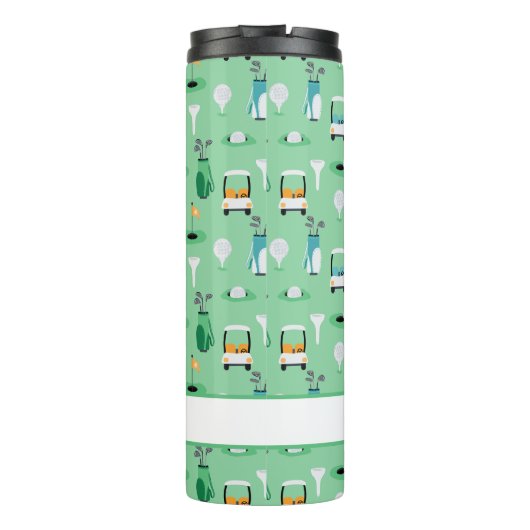 Gepersonaliseerde Kinder Golfer Golfcart Golfsport Thermosbeker (Achterkant)