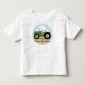 Gepersonaliseerde Kinder Groene Boerderij Tractor Kinder Shirts (Voorkant)