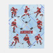 Gepersonaliseerde kinder ijshockeyspeler fleece deken (Voorkant)