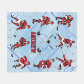 Gepersonaliseerde kinder ijshockeyspeler fleece deken (Voorkant (Horizontaal))