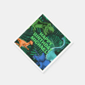 Gepersonaliseerde Kinder Jurassic Dino Dino Dinosa Servet (Hoek)