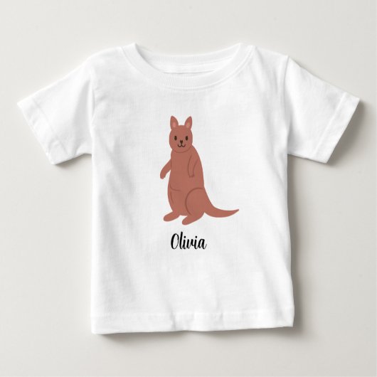 Gepersonaliseerde Kinder Kangaroos Girls Baby T-Sh (Voorkant)