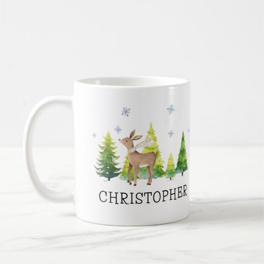 Gepersonaliseerde Kinder Kerst Schattigee Hot Coco Koffiemok (Links)