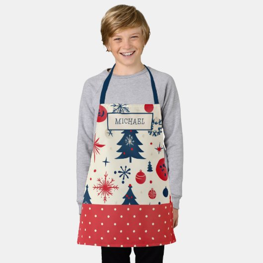 Gepersonaliseerde Kinder kerstbakken Schort (Gedragen)