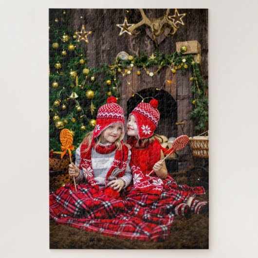 Gepersonaliseerde Kinder kerstfoto1014-stuk Puzzle Legpuzzel (Verticaal)
