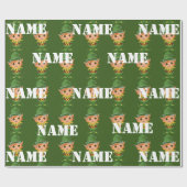 Gepersonaliseerde Kinder Kerstmis Elf Cadeaupapier (Vlak)