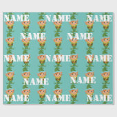 Gepersonaliseerde Kinder Kerstmis Elf Cadeaupapier (Vlak)