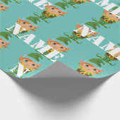 Gepersonaliseerde Kinder Kerstmis Elf Cadeaupapier (Hoek)