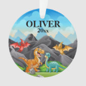 Gepersonaliseerde Kinder kerstversiering Dinosaur Ornament (voorkant)