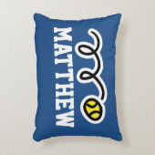 Gepersonaliseerde kinder kussen met schattig tenni (Voorkant(Verticaal))