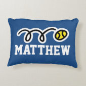 Gepersonaliseerde kinder kussen met schattig tenni (Achterkant)