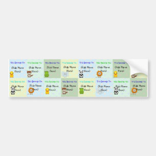 Gepersonaliseerde Kinder labels, waterdichte Baby Bumpersticker