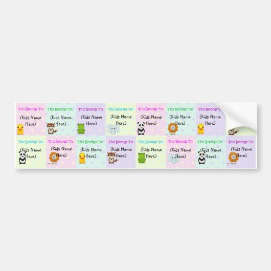 Gepersonaliseerde Kinder labels, waterdichte Baby Bumpersticker (Voorkant)