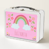 Gepersonaliseerde Kinder Leuke regenboog meisje ro (Voorkant)