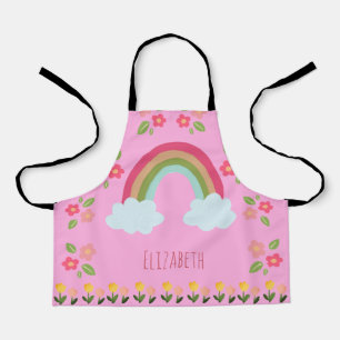 Gepersonaliseerde Kinder Leuke regenboog meisje ro Schort