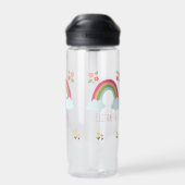 Gepersonaliseerde Kinder Leuke regenboog meisje ro Waterfles (Achterkant)