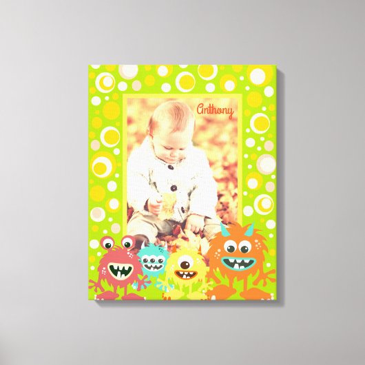 Gepersonaliseerde kinder monsters foto lijst canvas afdruk (Voorkant)