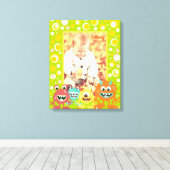 Gepersonaliseerde kinder monsters foto lijst canvas afdruk (Insitu (Houten vloer))