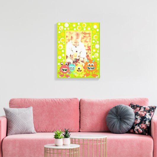 Gepersonaliseerde kinder monsters foto lijst canvas afdruk (Insitu (Woonkamer))