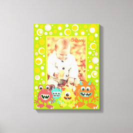 Gepersonaliseerde kinder monsters foto lijst canvas afdruk
