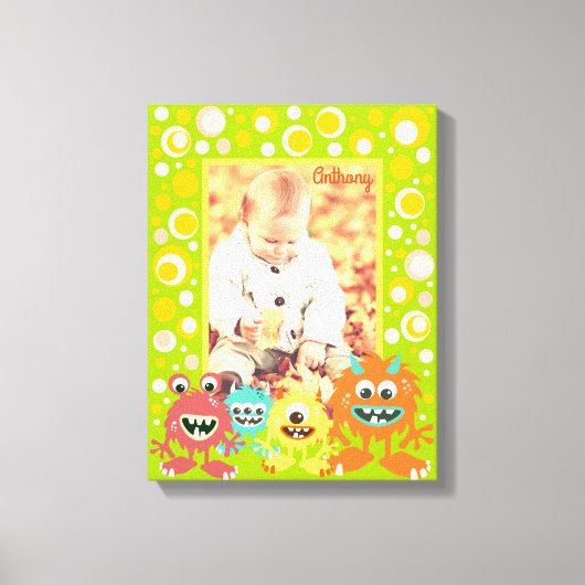 Gepersonaliseerde kinder monsters foto lijst canvas afdruk (Voorkant)