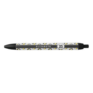 Gepersonaliseerde kinder naam Black Gold Volleybal Zwarte Inkt Pen