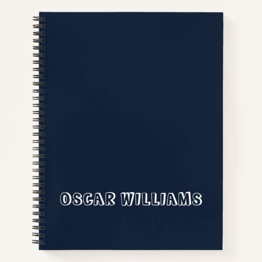 Gepersonaliseerde Kinder naam blauw Notitieboek (Voorkant)