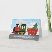 Gepersonaliseerde Kinder naam Christmas Train Kaart (Voorkant)