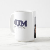 Gepersonaliseerde kinder naam geborduurde moederda koffiemok (Voorkant links)