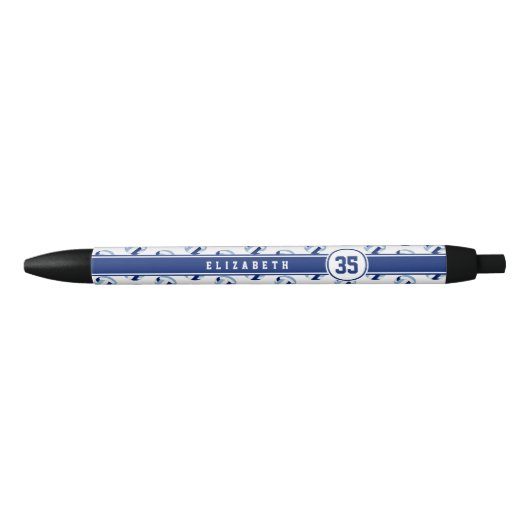Gepersonaliseerde kinder naam Light Dark Blue Voll Zwarte Inkt Pen (Voorkant)