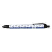 Gepersonaliseerde kinder naam Light Dark Blue Voll Zwarte Inkt Pen (Bovenkant)