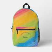 Gepersonaliseerde Kinder Naam Tekst Regenboog Stre Bedrukte Rugzak (Voorkant)