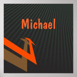 Gepersonaliseerde Kinder Naam Zwart met Moderne Pi Poster