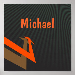 Gepersonaliseerde Kinder Naam Zwart met Moderne Pi Poster