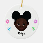 Gepersonaliseerde Kinder natuurkeramische siervoor Keramisch Ornament (Voorkant)