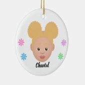 Gepersonaliseerde Kinder natuurkeramische siervoor Keramisch Ornament (Rechts)