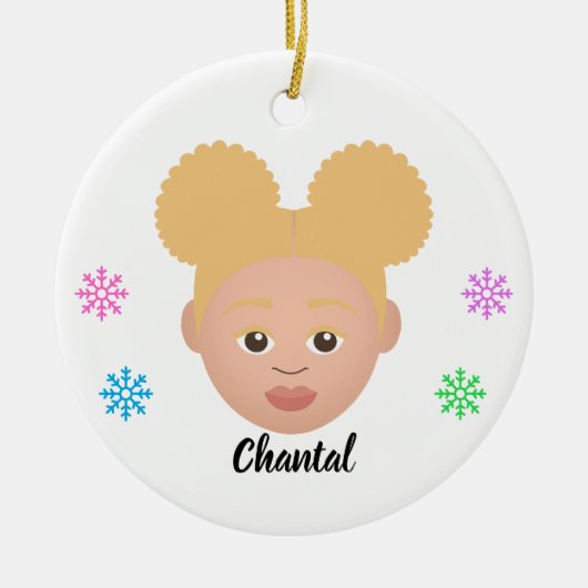 Gepersonaliseerde Kinder natuurkeramische siervoor Keramisch Ornament (Voorkant)