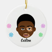 Gepersonaliseerde Kinder natuurkeramische siervoor Keramisch Ornament (Voorkant)