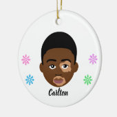 Gepersonaliseerde Kinder natuurkeramische siervoor Keramisch Ornament (Links)