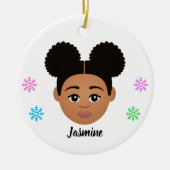 Gepersonaliseerde Kinder natuurkeramische siervoor Keramisch Ornament (Voorkant)