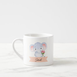 Gepersonaliseerde kinder olifant espresso kop