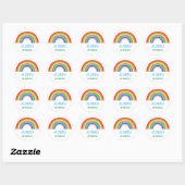 Gepersonaliseerde Kinder regenboog kleurig Ronde Sticker (Vel)