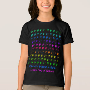 Gepersonaliseerde Kinder regenboog, leuke 100e sch Tri-Blend Shirt